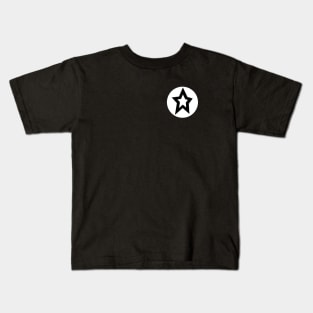 Small White Star White Circle Graphic Kids T-Shirt